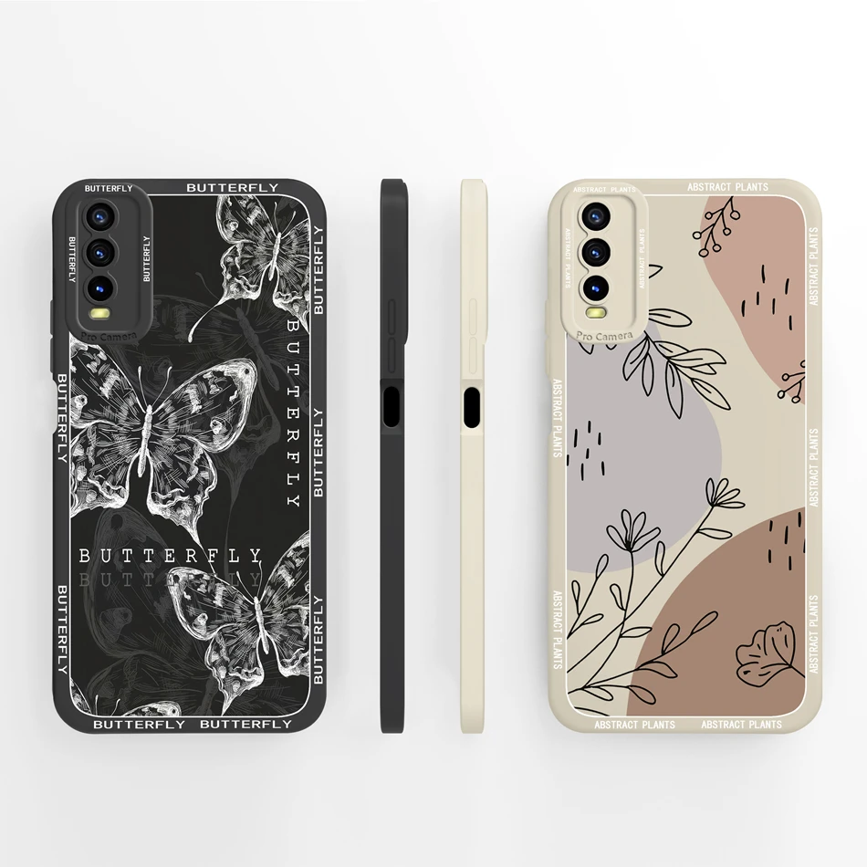 Para Vivo Y20 Y20A Y20G Y20i Y20S Funda de teléfono Simple Premium cubierta trasera de silicona líquida para Vivo Y 20 Funda de parachoques suave a prueba de golpes