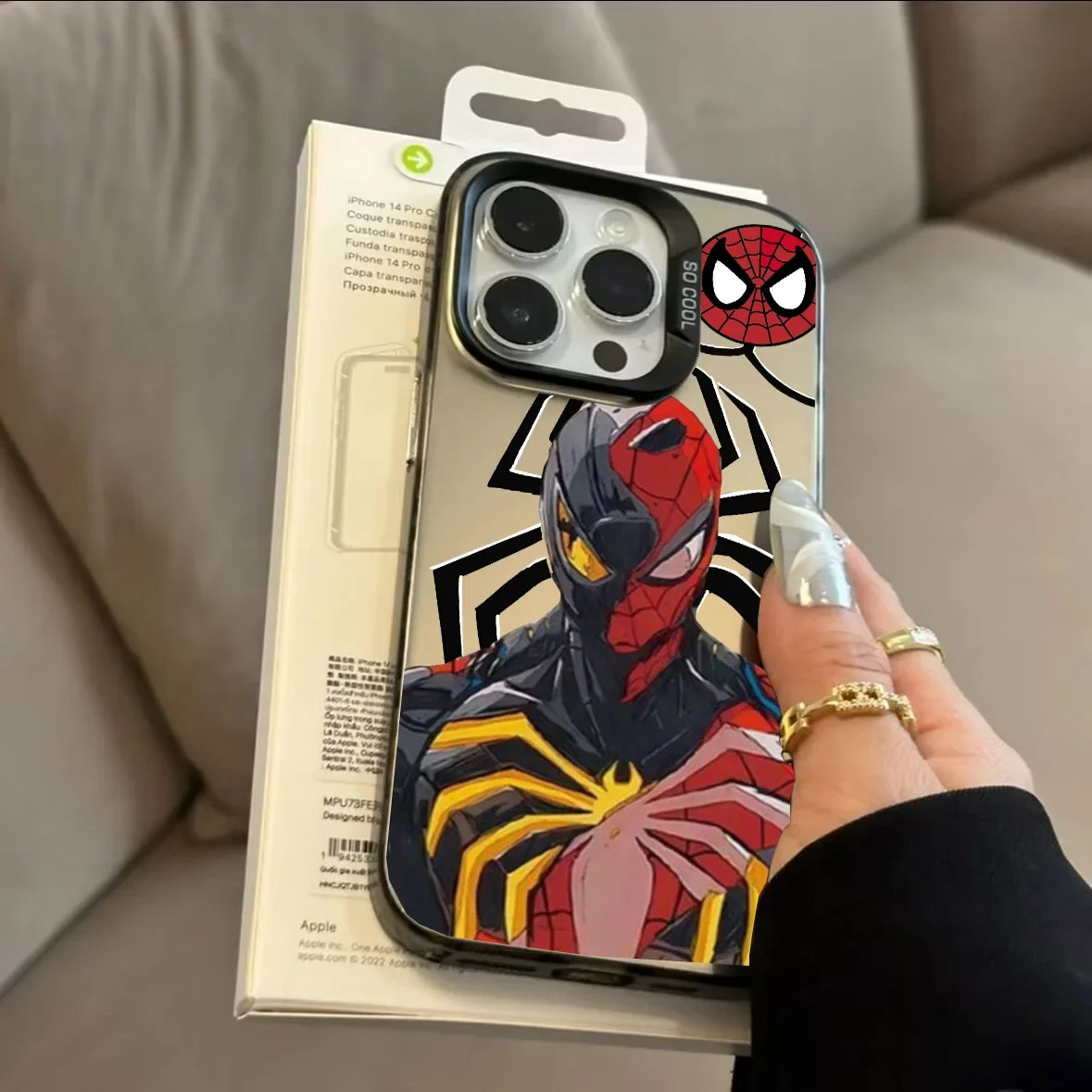 Funda de red negra de Marvel Spider Man para Realme 14 12 11 Pro Plus C75 C53 C55 C35 C15 C12 C21Y C63 5 5I 6I capa mate IMD Ant - imagen 3
