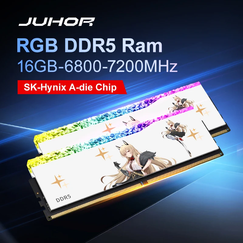 Memoria Ram para juegos JUHOR RGB DDR5 16GB 6800MHz - imagen 3
