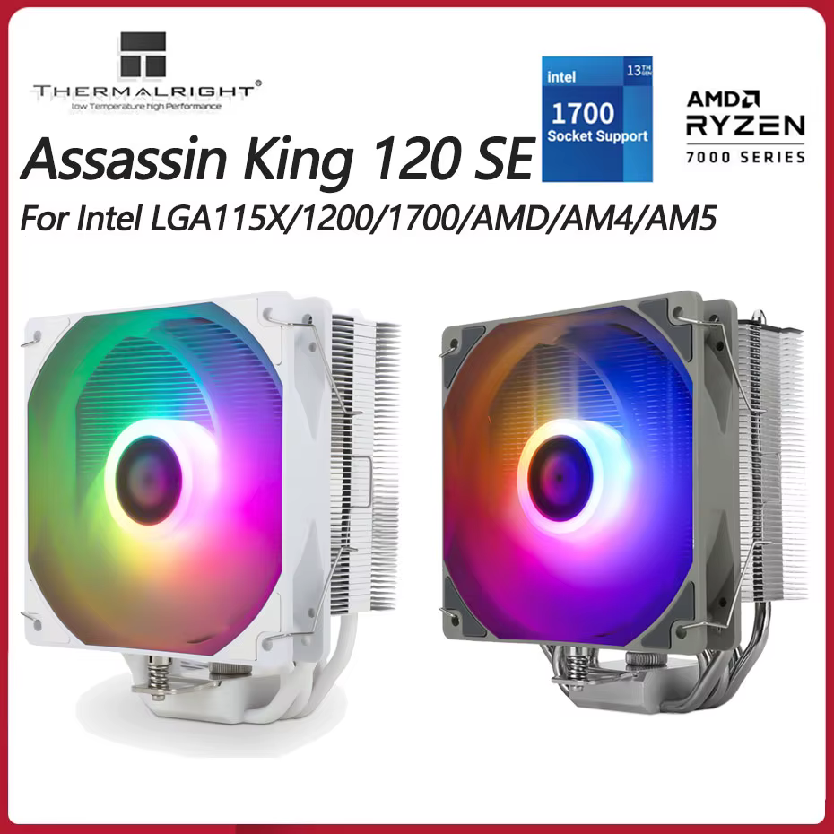 Thermalright AK120 SE ARGB - Refrigerador CPU 5 Heatpipe Blanco AM4 AM5