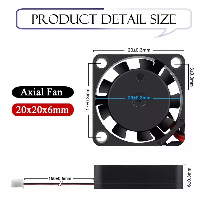 Nuevo DC 2006 12V 5V 24V silencioso 20*6MM mini 2CM 2 cables 3 cables mini ventilador de refrigeración - imagen 2