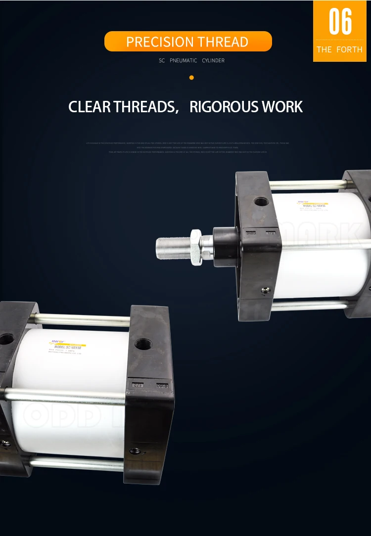 Cilindro neumático de aire estándar SC160/200mm, cilindro de doble efecto SC, pistón de carrera de 25-1000mm, cilindros de propulsor grandes - imagen 5