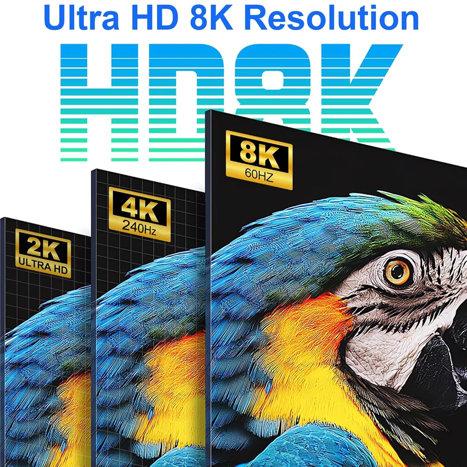 Navceker 4K 240Hz HDMI KVM Switch para 2 monitores 2 piezas 8K 60Hz USB C USB 3,0 Monitor compartido teclado ratón impresora con HDR 3D - imagen 3