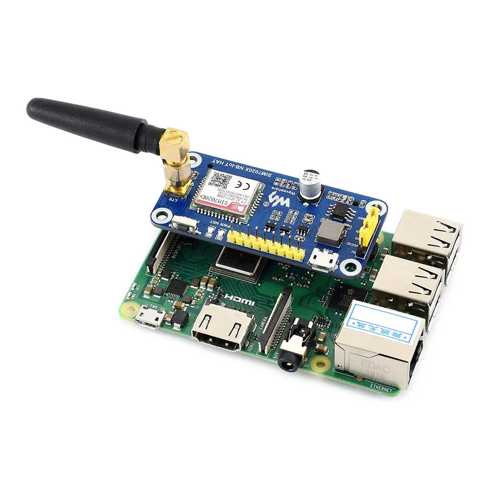 Waveshare NB-IoT HAT para Raspberry Pi basado en bandas SIM7020E B1/B3/B5/B8/B20/B28 compatibles con LWM2M/COAP/MQTT, etc. - imagen 2