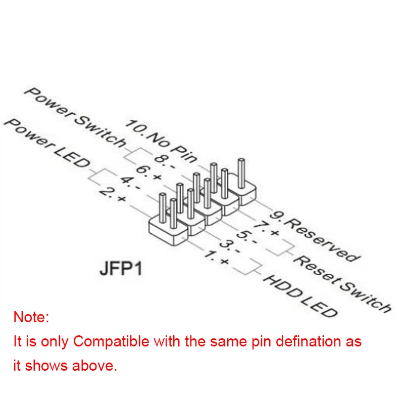 RGEEK 20cm 2,54mm F_PANEL puente único hembra a doble macho 10cm 9 pines para placa base de PC interruptor de alimentación reinicio disco duro HDD - imagen 2