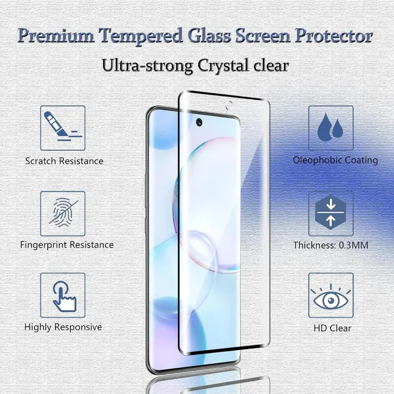 4 Uds 9H película protectora de pantalla curvada para Huawei Honor 300 200 100 80 Pro 90 70 Lite 50 60 Pro vidrio templado HD - imagen 5