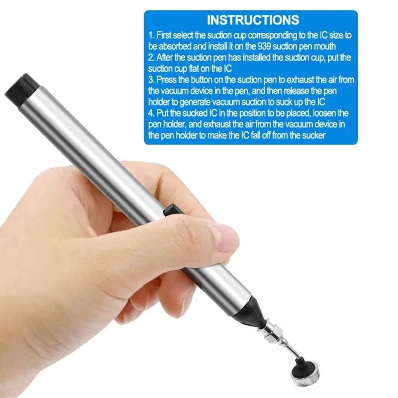 Bomba succión con ventosa, pluma succión vacío, pinzas IC herramienta recogida para desoldar con cabezales succión - imagen 4