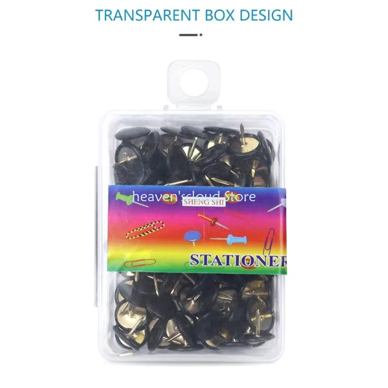 Y88B 200pcs metal redondeo metal mapa níquel plateado mapa alfiler alfiler redonde - imagen 4