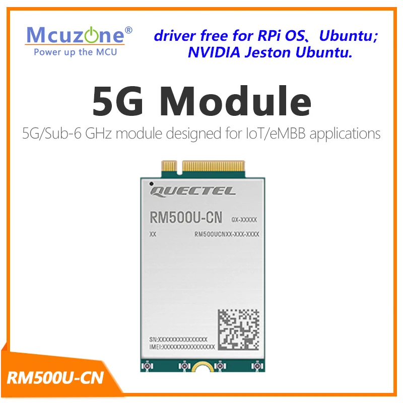 Módulo IoT/eMBB Quectel 5G Sub-6 GHz RM500U RM500U-CN admite el módulo M.2 de modo NSA y SA 5G/4G/3G