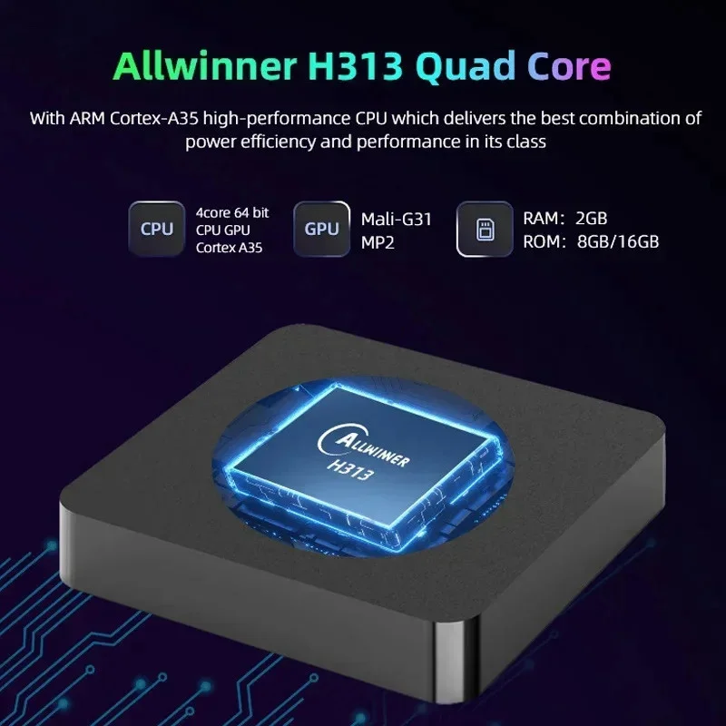Q96 ATV Smart TV Box Android 11 Control por Voz Allwinner H313 WiFi Dual 4G 5G HD 4K HDR 10 BT5.0 8GB 128GB PK Q1 Decodificador IPTV - imagen 3