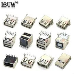 5 uds USB tipo A puerto estándar hembra macho conectores de soldadura conector PCB USB-A tipo USB-AF AF