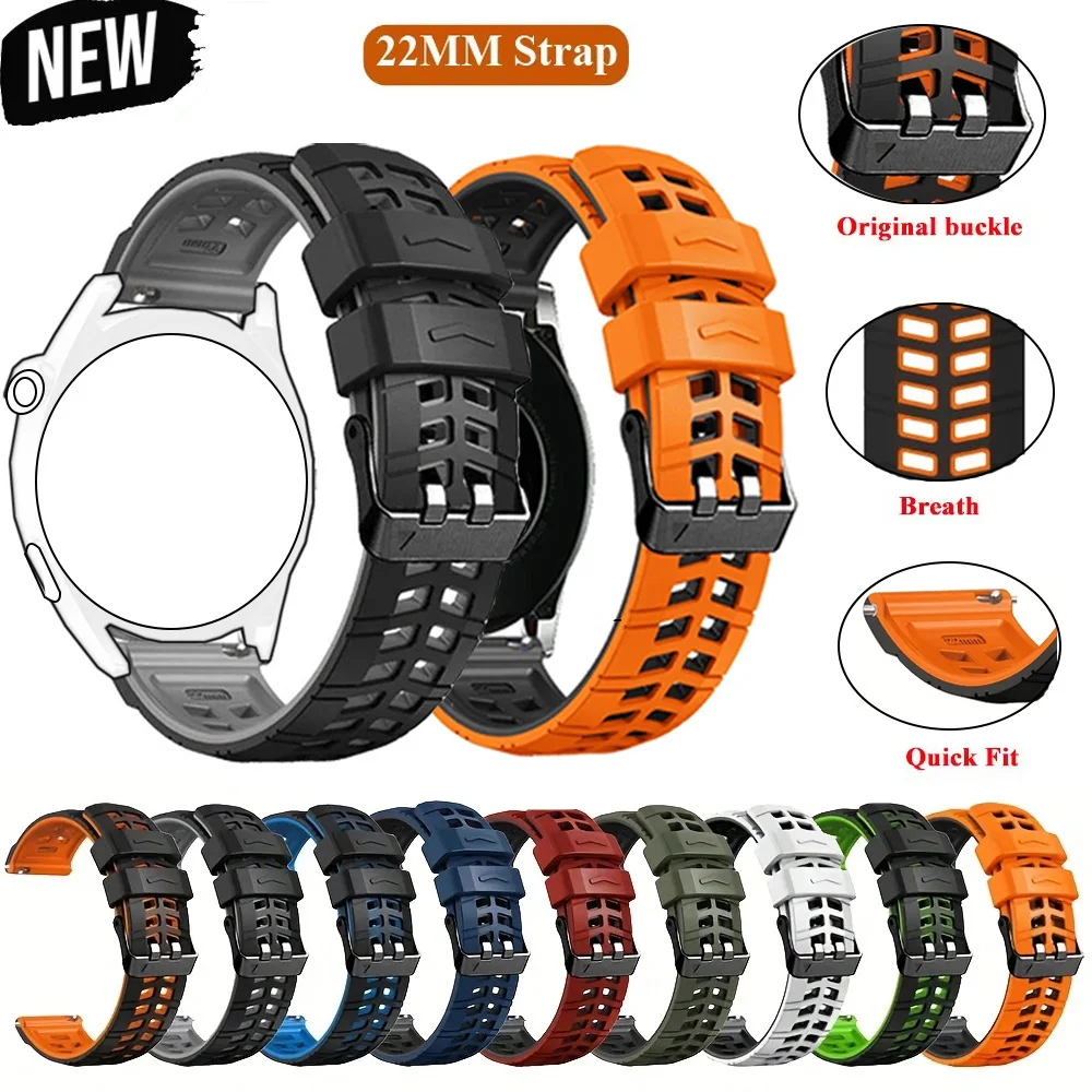 Correa de silicona de 22mm para Xiaomi Mi Watch S4 S3 /S1 Color activo 2/Mi Watch S2 46mm 42mm pulsera Correa