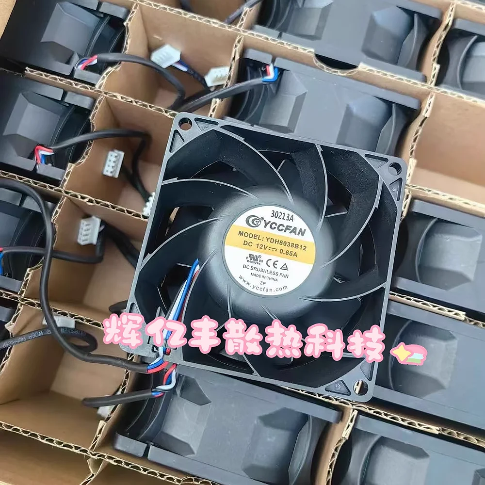 YCCFAN YDH8038B12 DC12V 0.65A 8038 8CM 80*80*38mm ventilador de refrigeración PWM de 4 cables de doble bola