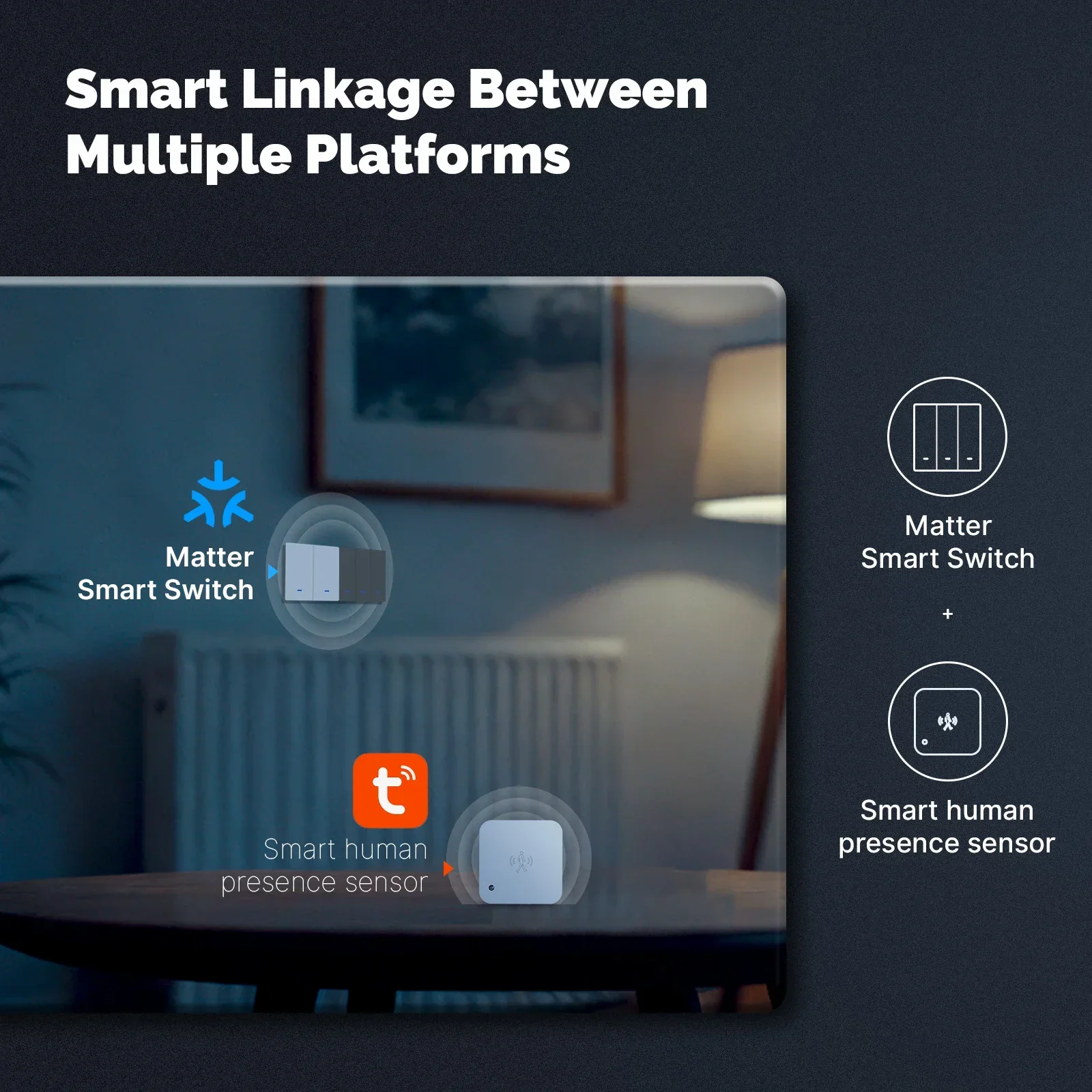 MOES Tuya Matter WiFi interruptor de botón de luz inteligente versión de la UE Control remoto funciona con Alexa Google Home Apple Homekit Smartthings - imagen 3