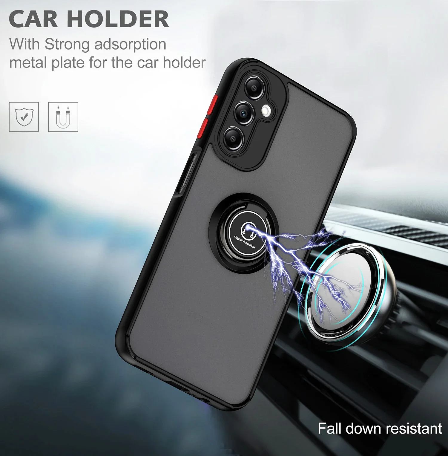 Funda mate de armadura para Samsung Galaxy A14, 5G, A24, A34, A54, A13, A33, A53, A23, A73, A52S, A52, soporte magnético - imagen 5