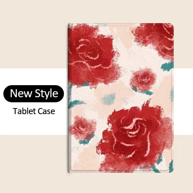 Diseño creativo flores rosas para iPad Pro Air Mini 1 2 3 4 5 6 7 7th 8th 9th 10th 11th 10,2 9,7 10,5 10,9 11 12,9 funda para tableta - imagen 3
