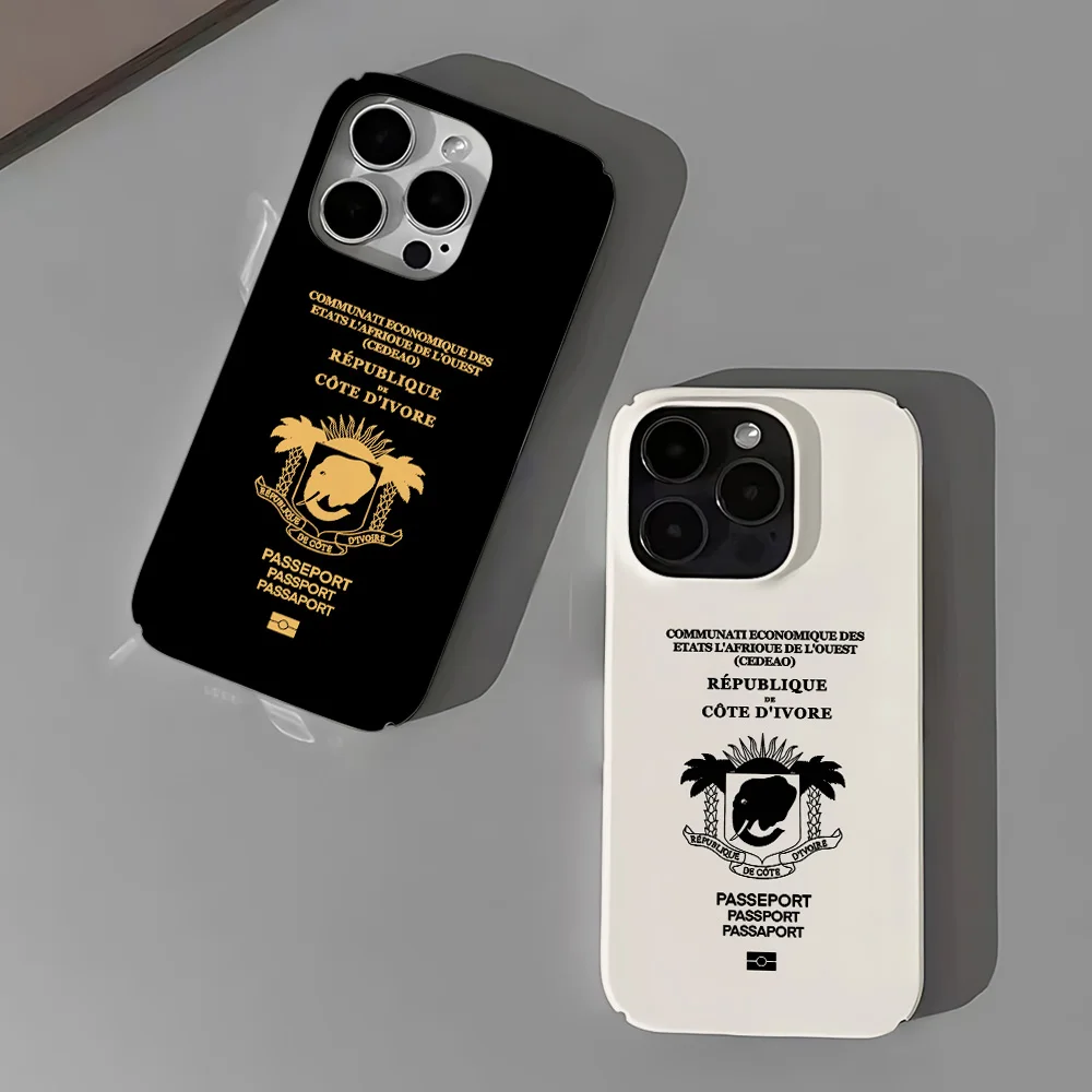 Funda de teléfono con pasaporte de Costa de Marfil para iPhone 17 16 15 14 13 12 11 Pro Max X XS XR XSMax 7 8 Plus, película brillante de aire, cubierta dura para PC - imagen 2