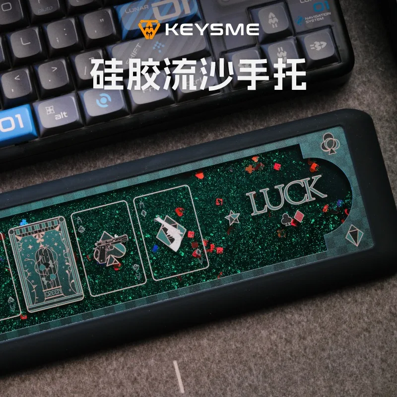 Reposamuñecas para teclado Mars Metálico Quicksand, reposamuñecas ergonómico de sílice personalizado para teclado mecánico, reposamuñecas de aleación de aluminio - imagen 3