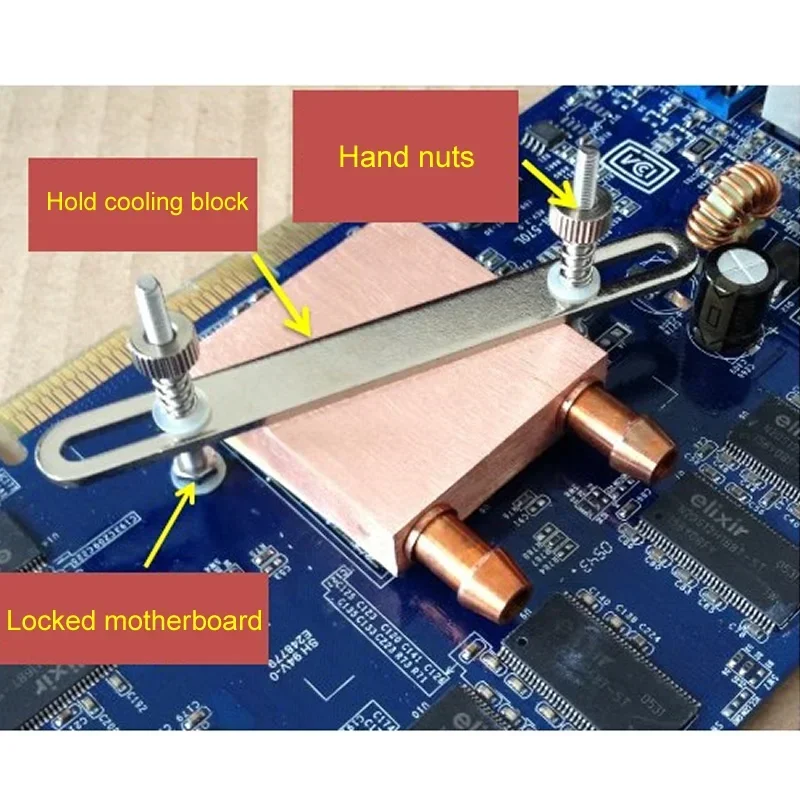 Hebillas de bloque de agua de refrigeración por agua de acero inoxidable, enfriador de líquido de bloque disipador de calor para gabinete de Control Industrial de cabezal láser CPU GPU - imagen 5