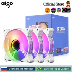 Aigo AR12PRO ventilador rgb blanco de 120mm ventilador de refrigeración PWM de 4 pines 3pin5v espacio ilimitado argb 12cm ventilador PC gamer ventilador con cubierta de ordenador