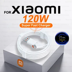 Para Xiaomi Original 120W USB Cable de carga súper rápido Redmi Note 10 9 8 mi 15 14 13 12 USB a tipo C cargador accesorios de teléfono