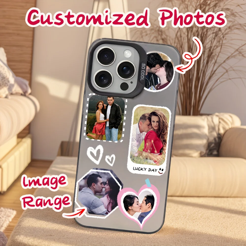 Para iPhone 16 16e 15 14 13 12 11 Pro Max Mini SE 2020 2022 XS XR 7 8 Plus DIY pareja foto diseño personalizado IMD funda a prueba de golpes - imagen 3