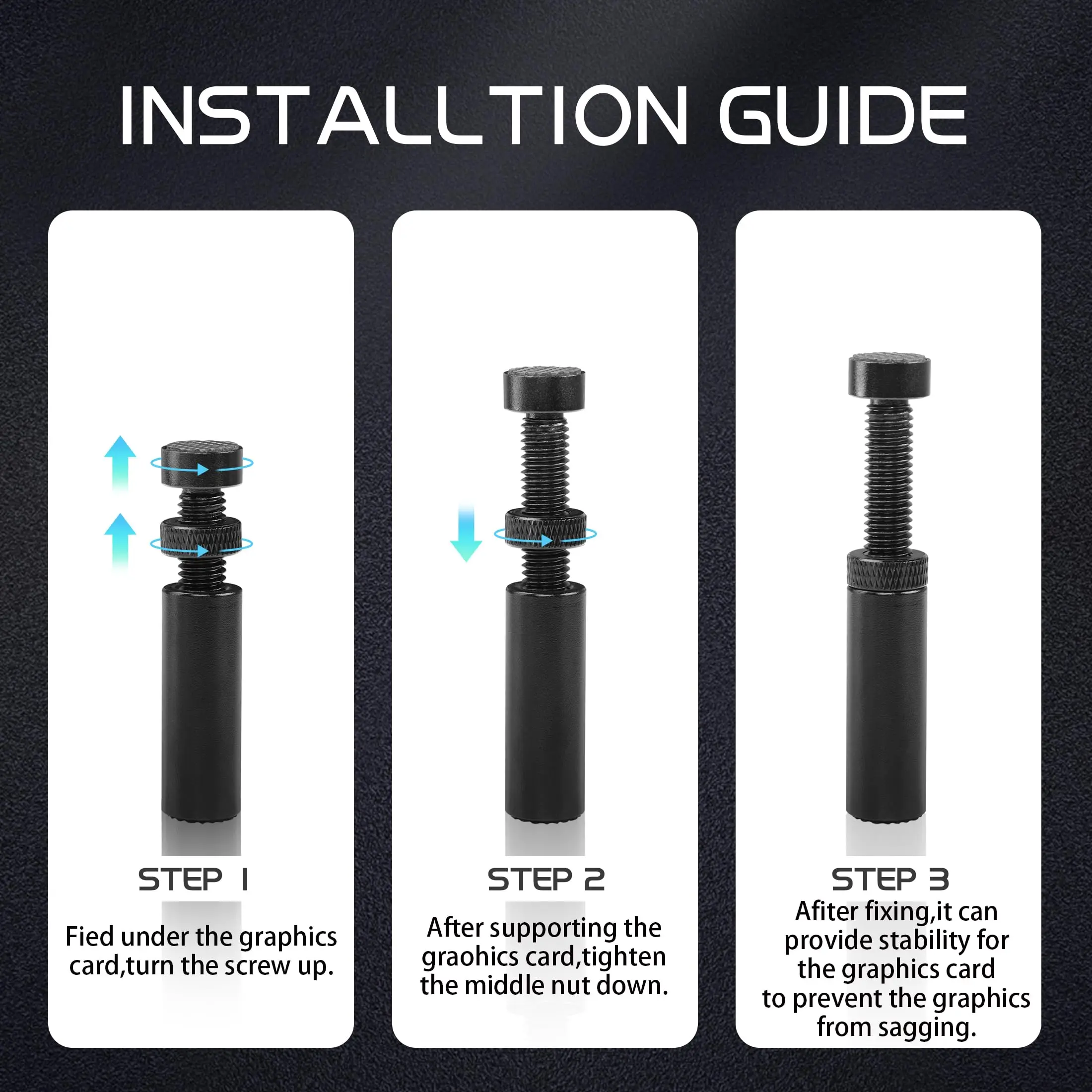 Soporte para tarjeta gráfica GPU, soporte para tarjeta de vídeo, soporte para GPU, soporte antihundimiento - imagen 4