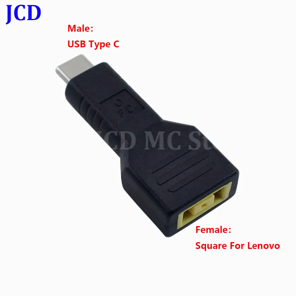 1 unidad grande cuadrado hembra a USB tipo C macho enchufe PD cargador adaptador de corriente conector para Lenovo Thinkpad