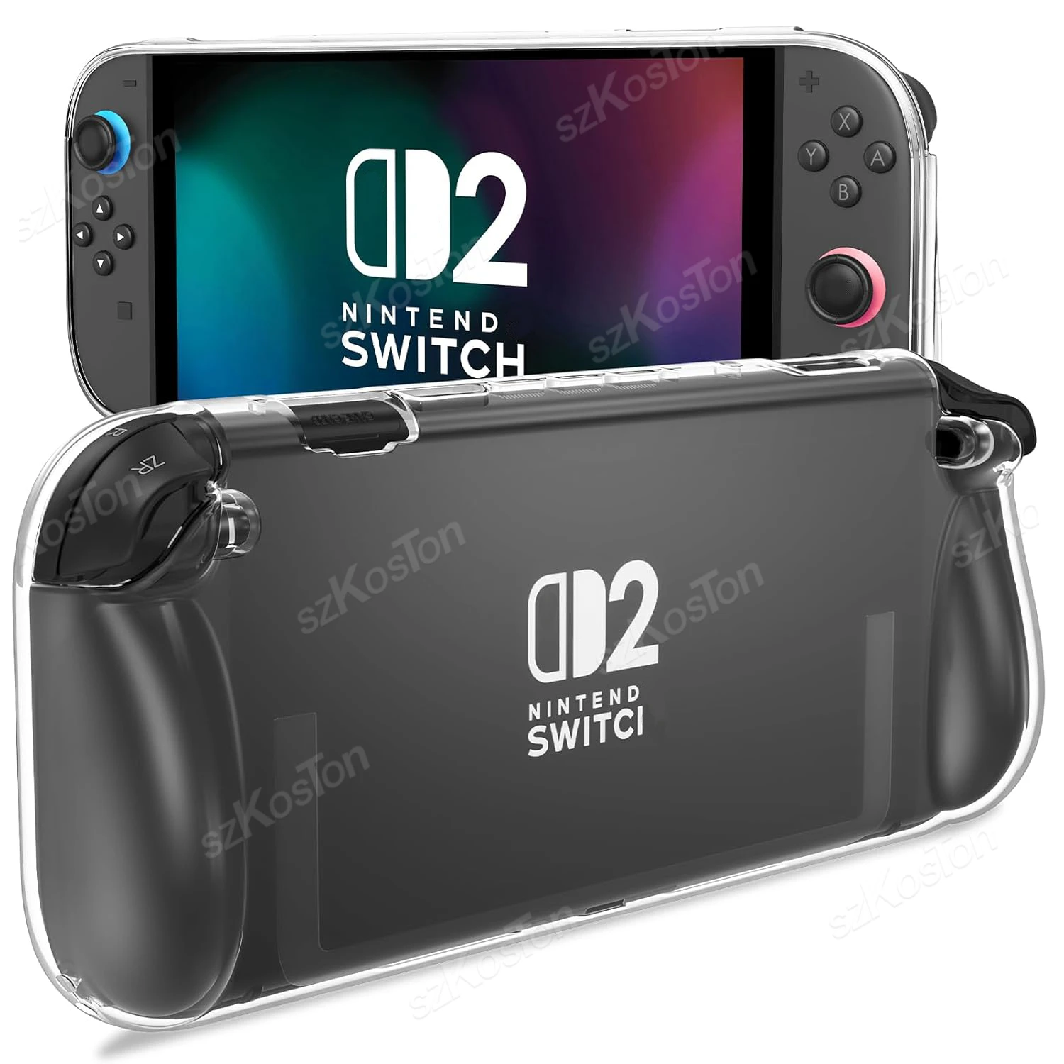 Cubierta transparente delgada de TPU para Switch 2, funda protectora antiarañazos, absorción de golpes, diseño de agarre ergonómico para accesorios Switch2 - imagen 2