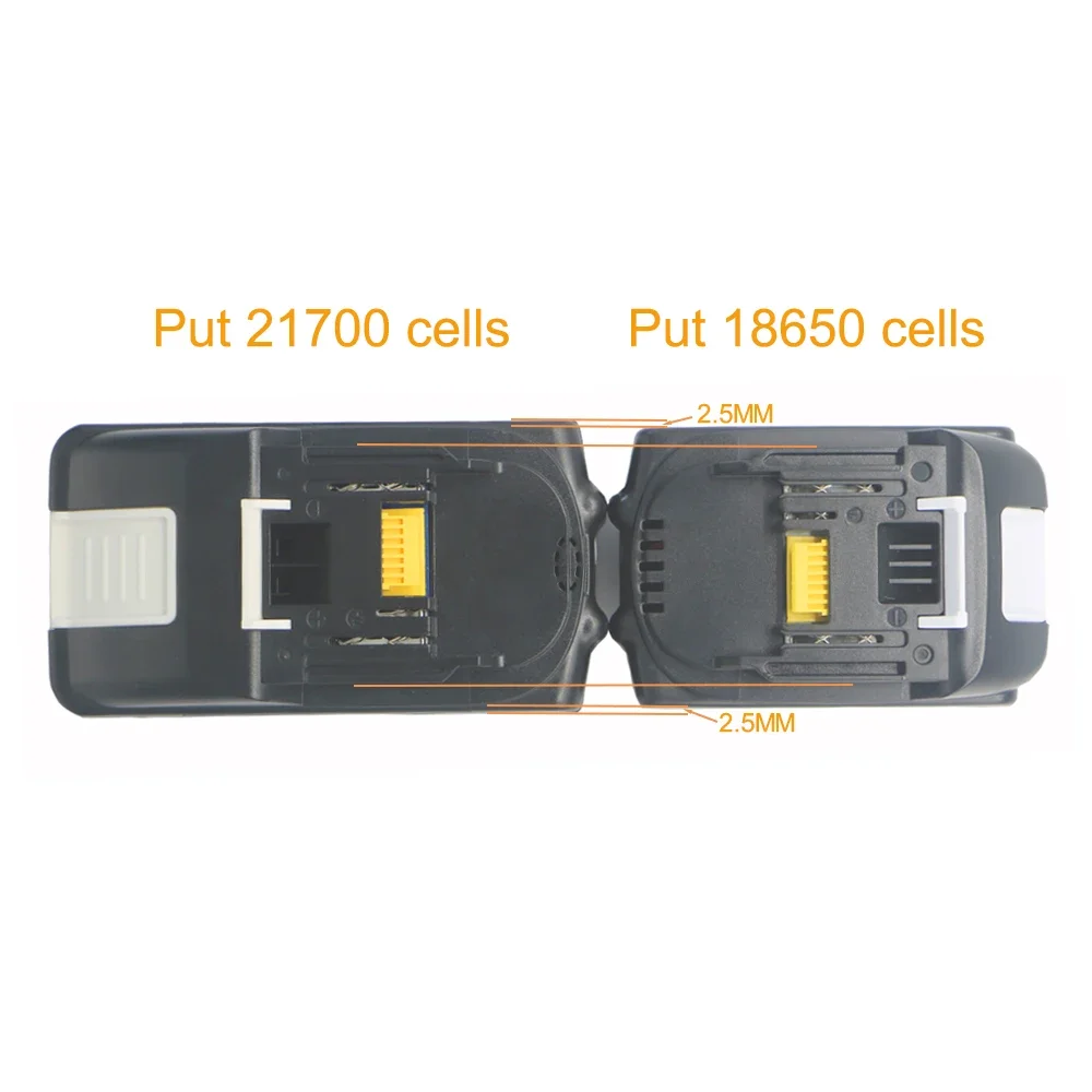 Batería de herramienta eléctrica de iones de litio de 10000MAH, 10AH, 18V, para MAKITA bl1890 bl1860 bl1840 BL1830 con LED, entrada de capacidad real, 21700 celdas - imagen 3