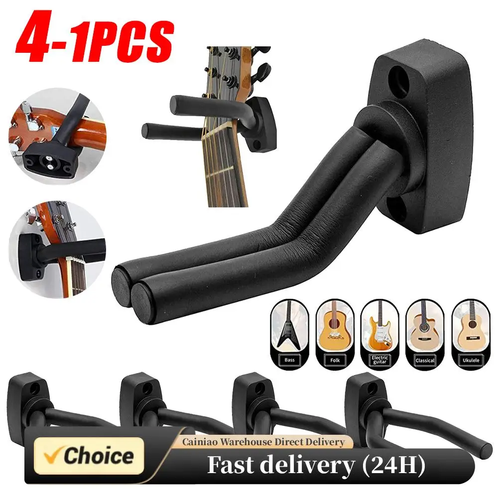 Soporte de pared para colgar guitarra acústica, gancho para colgar guitarra, fácil de instalar con tornillos, accesorios para instrumentos de bajo - imagen 2