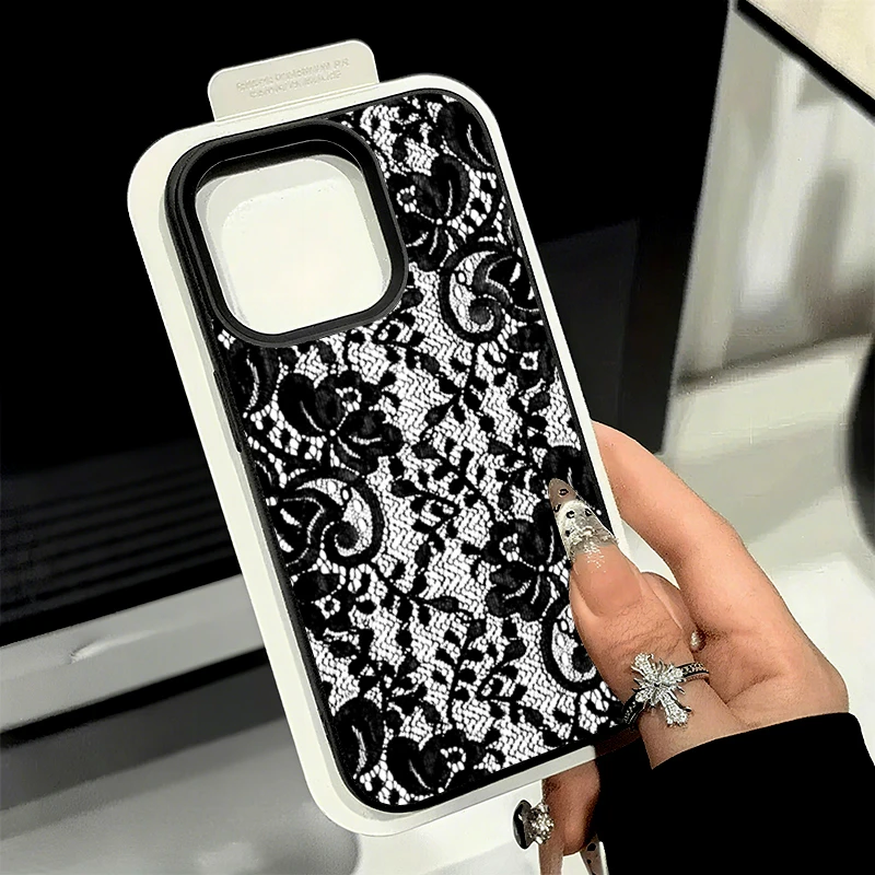 Nuevo estilo de encaje con estampado de lichi texturizado TPU funda de teléfono para Xiaomi Redmi Note 14 13 12 Pro Plus 5G 11 10 12 13 13C 14C 15C - imagen 2