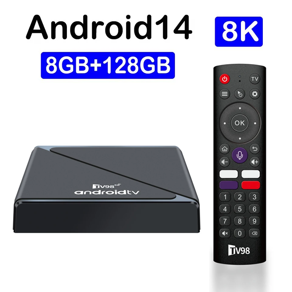 TV98 ATV Pro TV Box Allwinner H313 Wifi Dual 4G 5G control remoto por voz 8GB 128GB BT5.0 reproductor multimedia 3D 8K 4K Android14 decodificador iptv - imagen 2