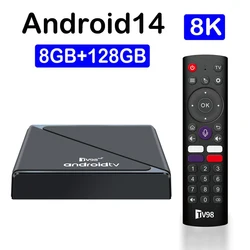TV98 ATV Pro TV Box Android 14 8K con WiFi y Bluetooth
