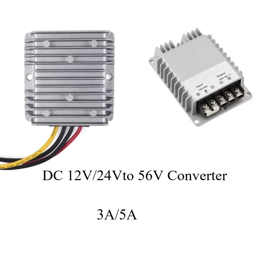 Convertidor de CC, transformador de 12V/24V a 56V, cargador de energía 3A 5A, regulador de potencia de refuerzo automático, módulo de suministro de voltaje elevador para coche