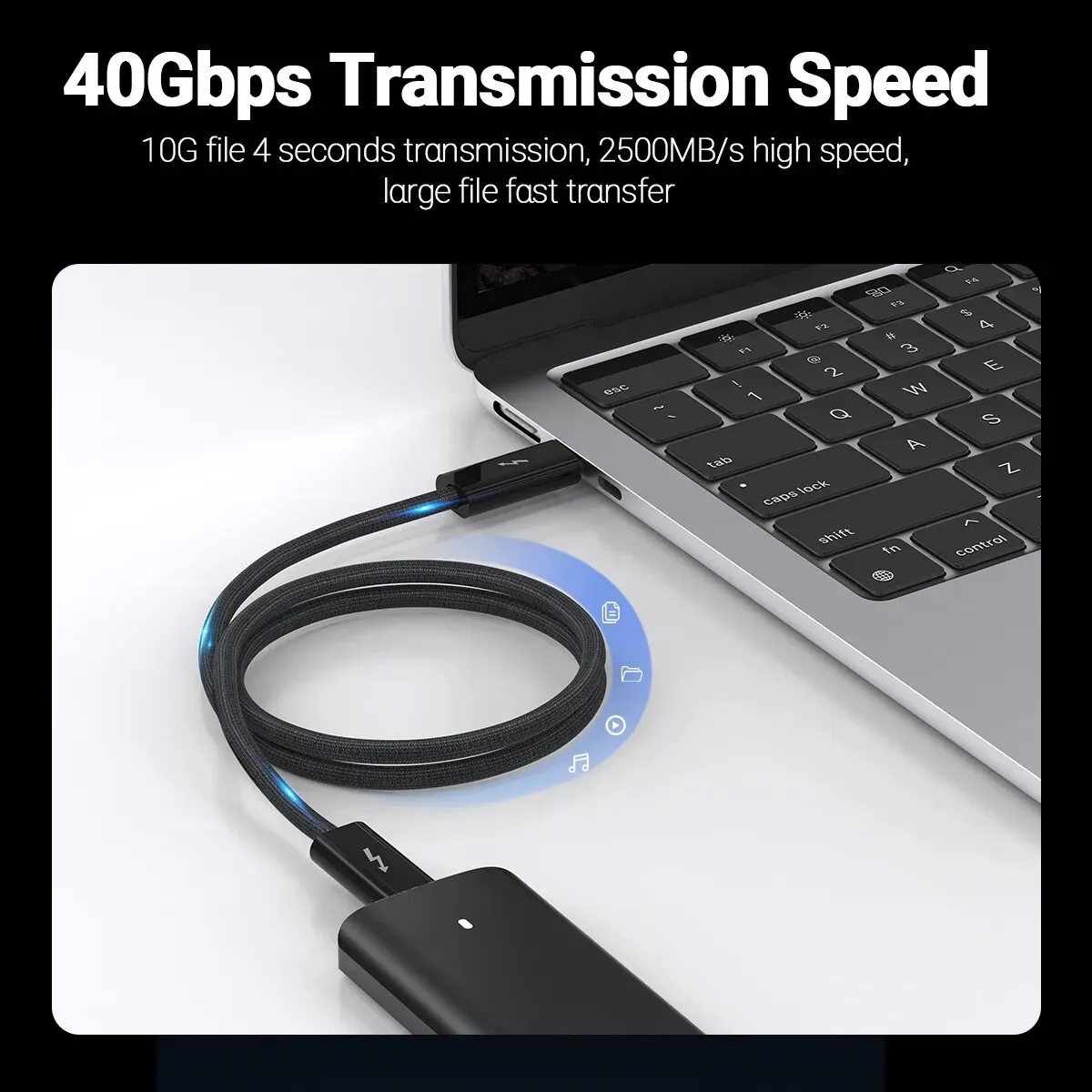 Cable de datos USB 4,0 tipo C, dispositivo de carga rápida de 240W, velocidad de 40Gbps, 8K, vídeo HD, compatible con Thunderbolt 3/4, interruptor de teléfono y iPad - imagen 5