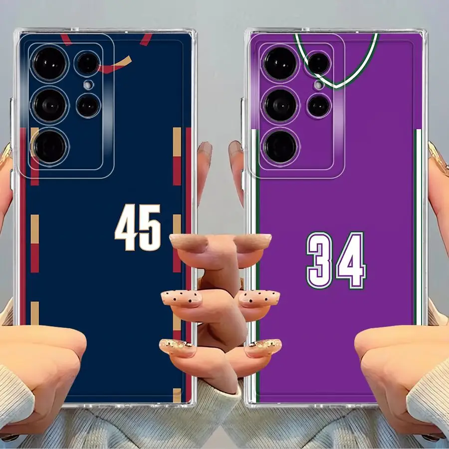Funda de diseño Digital de baloncesto para Samsung Galaxy S10 Plus S23 S25 Ultra S24 FE Note 10 20 Ultra S21 S20 S22 transparente suave