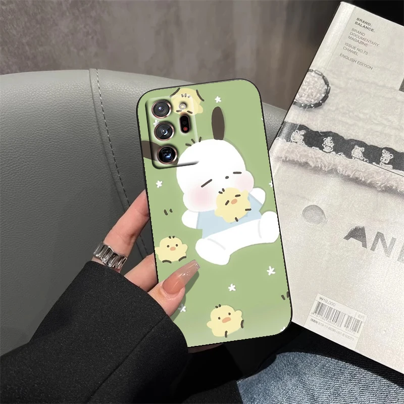 Sanrio Cinnamoroll Pochacco para Samsung Note 20 10 Ultra Plus A31 A14 A12 A70 A34 A25 A04 A05 A15 A24 5G, funda negra de TPU - imagen 3