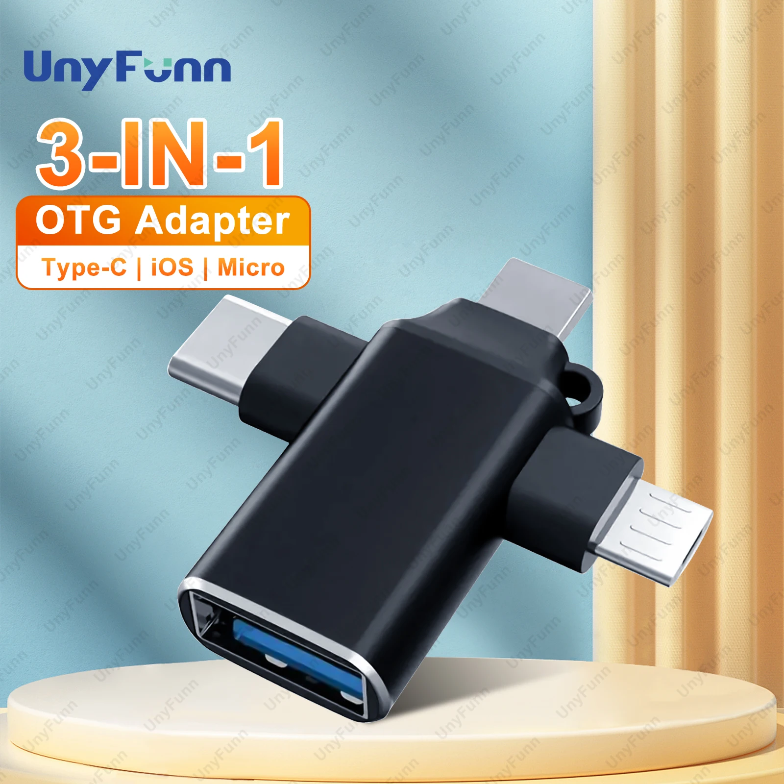 Adaptador OTG 3 en 1 para iPhone, adaptador Micro Lighning tipo C, convertidor adaptador de cámara USB 3,0 para unidad Flash USB Xiaomi Huawei