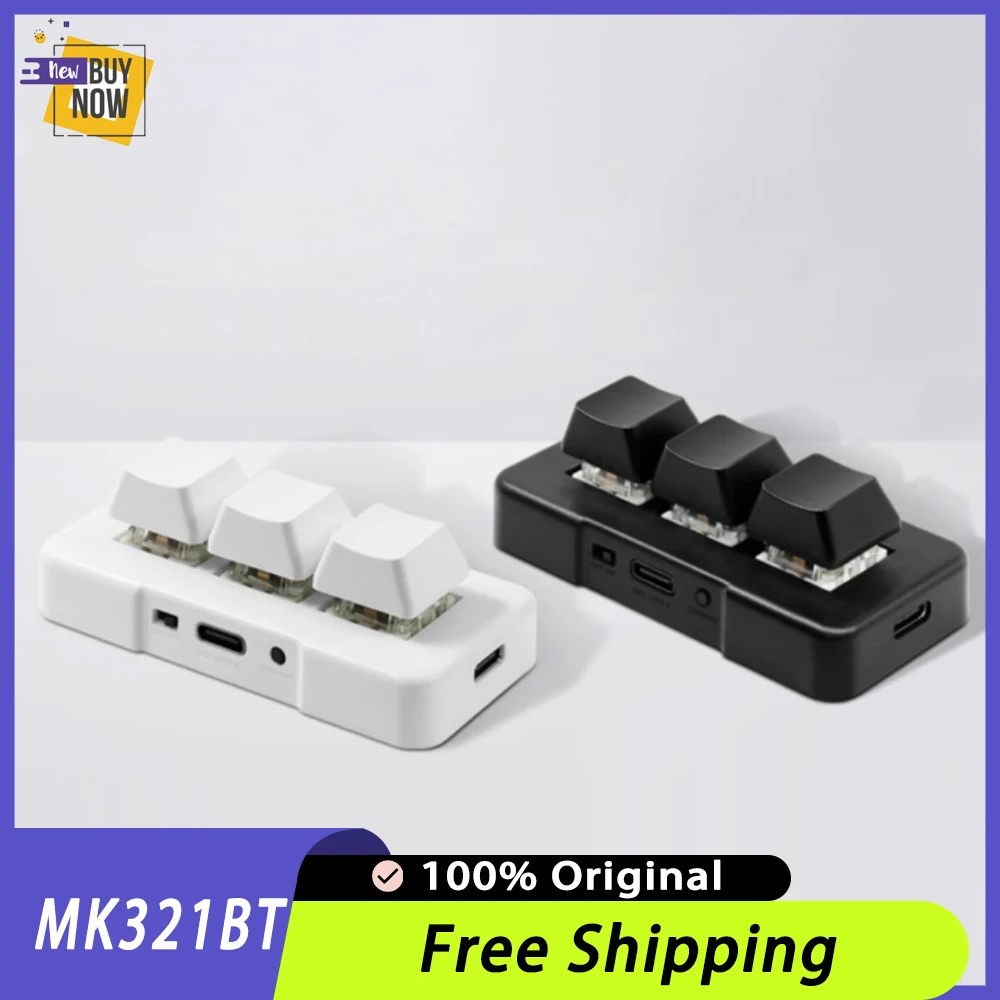 Teclado mecánico MK321BT de 3 teclas, Mini teclado de tres modos, teclado inalámbrico Bluetooth 2,4G para PC, Gamer, accesorios para ordenador portátil 