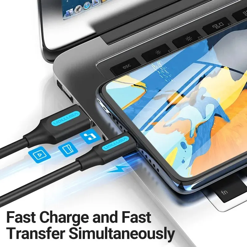 Vention Micro USB Cable 3A Fast Charging USB Data Cable Mobile Phone Charging Cable for Samsung HTC LG Android Tablet USB Wire - imagen 4