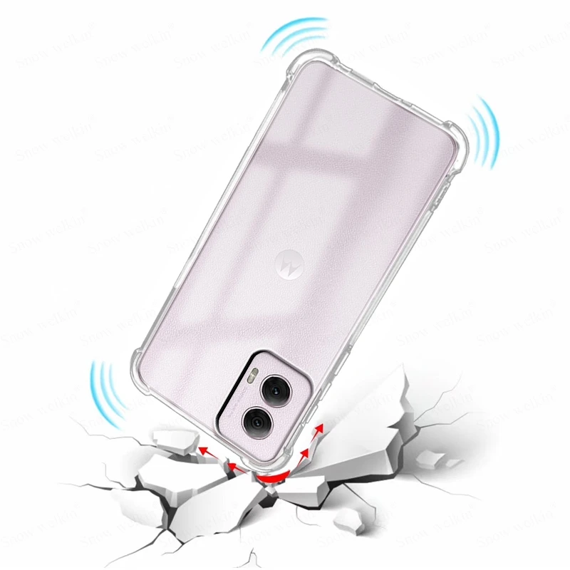 Funda de protección completa con amortiguador de Airbags para Motorola Moto G Power 2024 2023 2022 2021 2020, funda trasera transparente de TPU suave a prueba de golpes - imagen 4