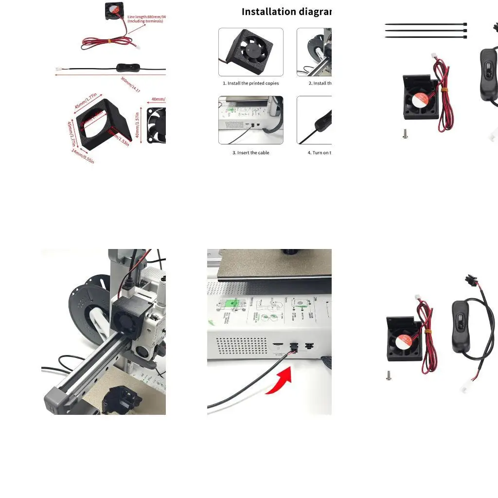 Y1UB Ventilador enfriamiento preciso 40x40 mm para LAB Motor extrusor impresora para rendimientos enfriamiento