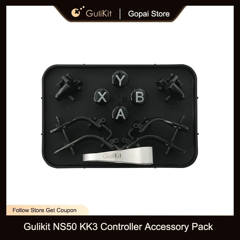 Paquete de accesorios de controlador GuliKit KingKong 3 para KK3 Max KK3 Pro con 6 paletas traseras, 4 botones ABXY de diseño de PC, 1 extractor de teclas