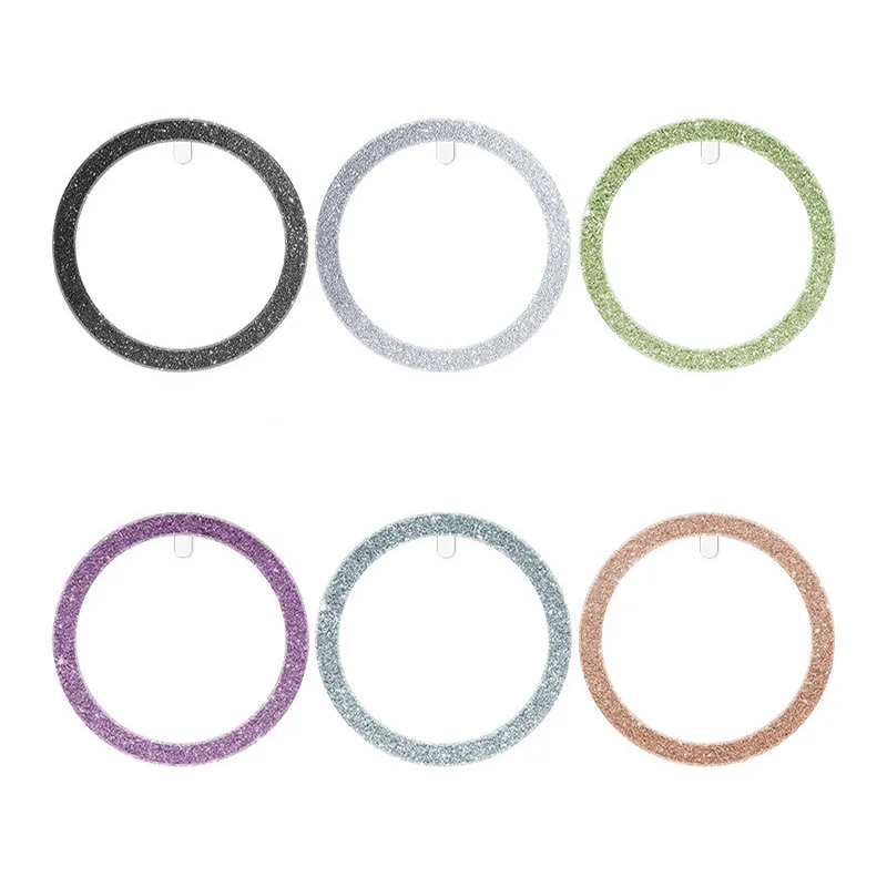 Disco de placa de Metal con purpurina para coche, soporte magnético para teléfono, hoja de hierro, pegatina, imán, tableta, escritorio, soporte para coche, 45mm - imagen 2