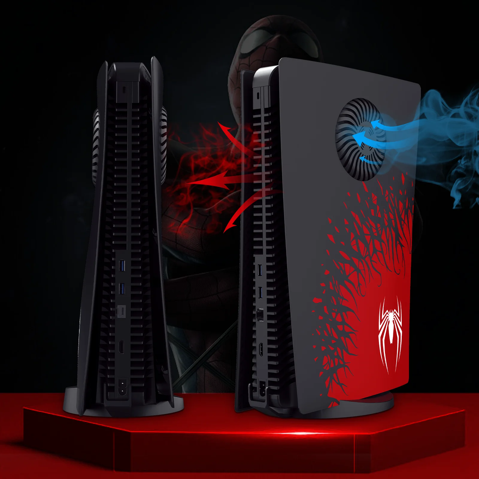 Nuevo Panel de cubierta de ventilación de refrigeración limitada para PS5, placa frontal de repuesto, carcasa de piel Compatible con la versión de disco de consola PS5 - imagen 5