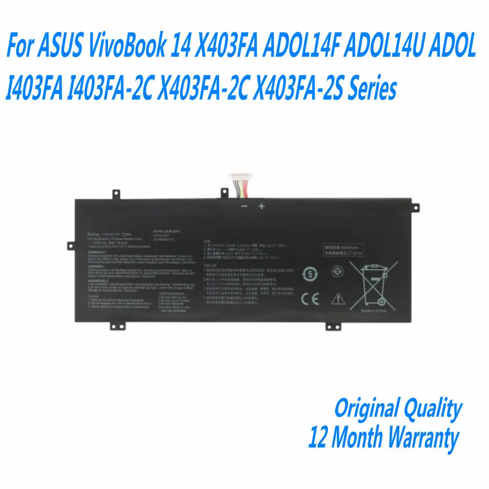 15,4 V 72Wh C41N1825 batería del ordenador portátil para For Asus VivoBook 14 X403FA ADOL14F ADOL14U ADOL I403FA I403FA-2C X403FA-2C X403FA-2S Series