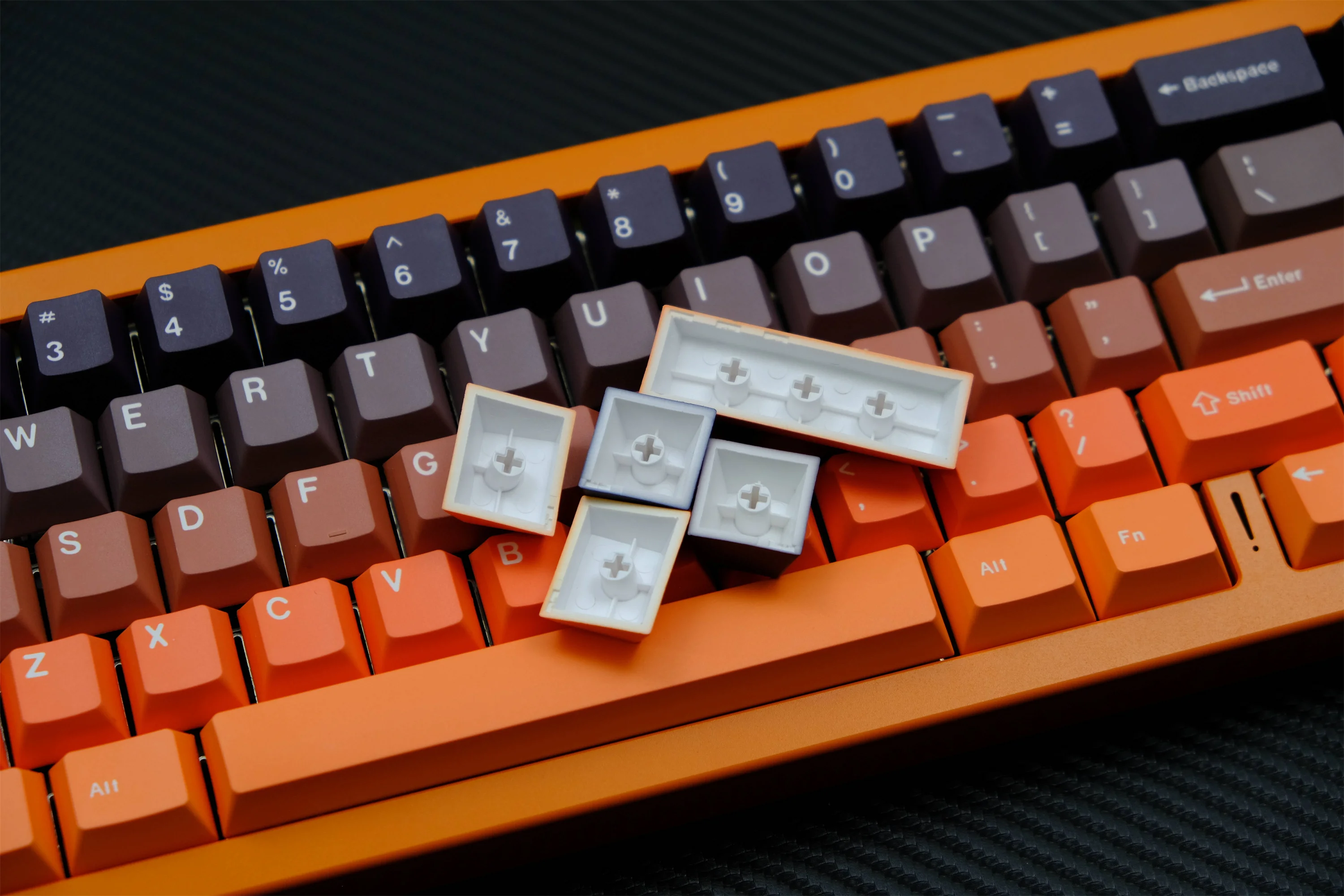 Teclas con degradado de puesta de sol, teclas PBT de 147 teclas, perfil de cereza, tinte-SUB personalizado para teclado mecánico - imagen 4