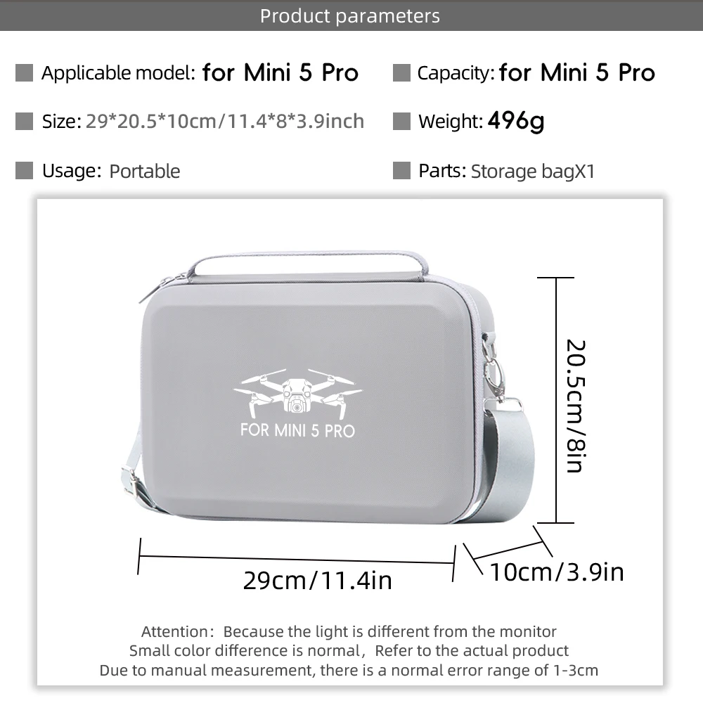 Nueva llegada bolsa de almacenamiento para DJI Mini 5 Pro Drone accesorios de batería bolso a prueba de golpes con funda protectora con correa para el hombro - imagen 2