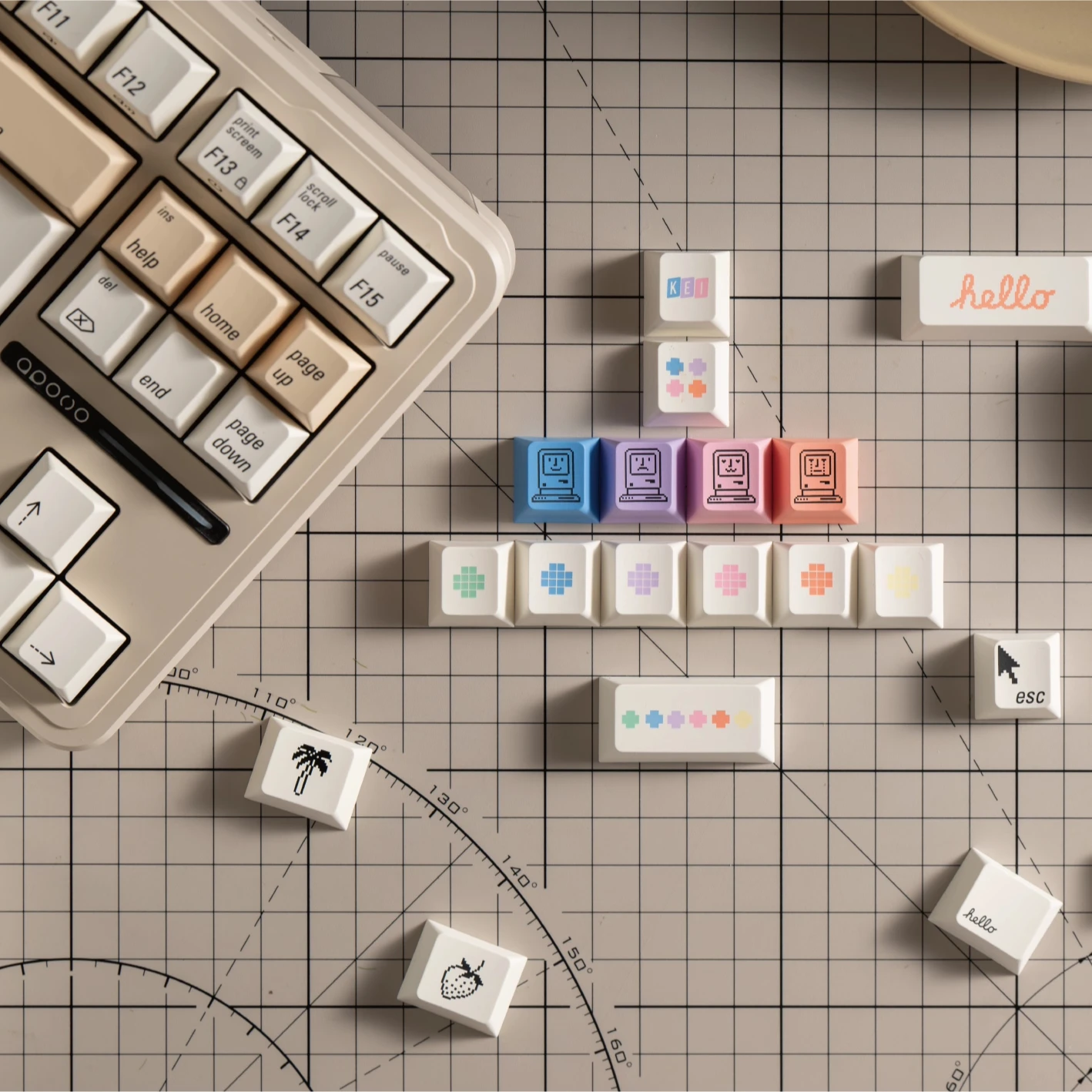 Ciencia del teclado | Juego de teclas con tema de Color Mac, teclas personalizadas originales hechas a mano con perfil de cereza PBT y ABS para teclado mecánico - imagen 3